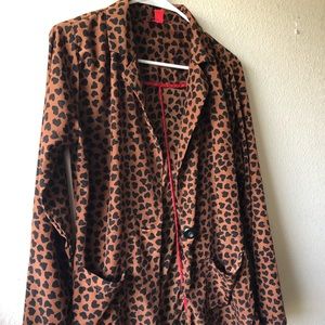 F21 heart-shaped/cheetah print blazer